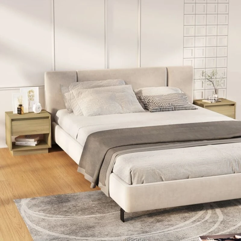 Image of VIDAXL Bedside Cabinets 2 pcs Sonoma Oak 45x34x44cm Engineered Wood Vidaxl 8720286834541