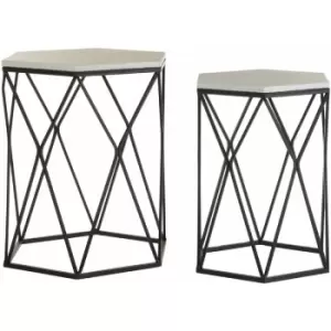 Image of Arcana Hexagonal Side Tables - Set of 2 - Premier Housewares
