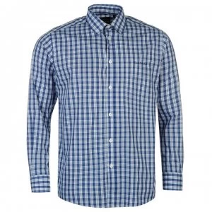 Image of Pierre Cardin Long Sleeve Shirt Mens - Blue Check