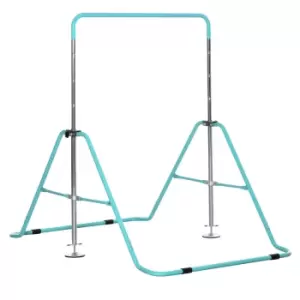 Image of Homcom Kids Gymnastics Bar With Adjustable Height Foldable Training Bar - Green