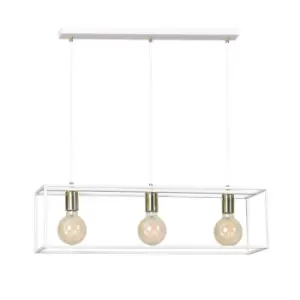 Image of Karmen White Bar Pendant Ceiling Light 3x E27