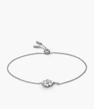 Image of Fossil Women Lucky You Mother-of-Pearl Sterling Silver Chain Bracelet