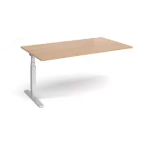 Image of Elev8 Touch boardroom table add on unit 1800mm x 1000mm - silver frame and beech top