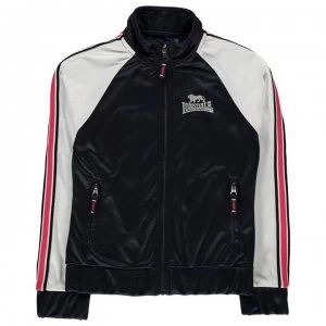 Image of Lonsdale Track Funnel Zip Top Junior Girls - Nvy/Optic Wht