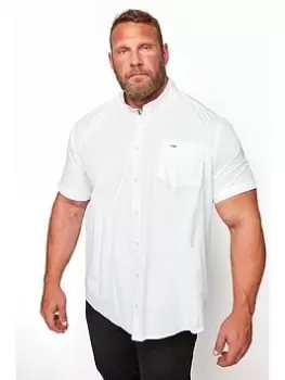 Image of BadRhino Essential Short Sleeve Oxford Shirt - White, Size 5-6Xl, Men