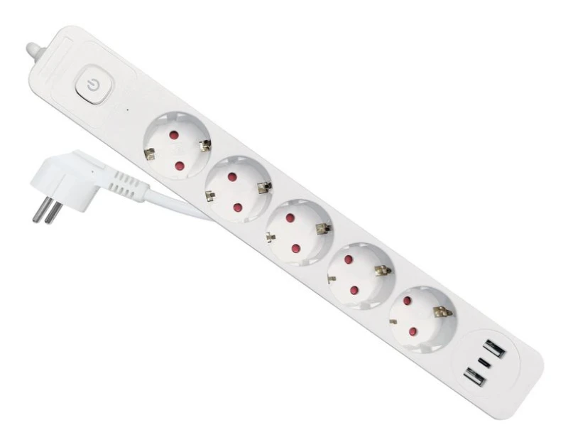 Image of Equip 245555 power extension 2.5 m 5 AC outlet(s) Indoor White