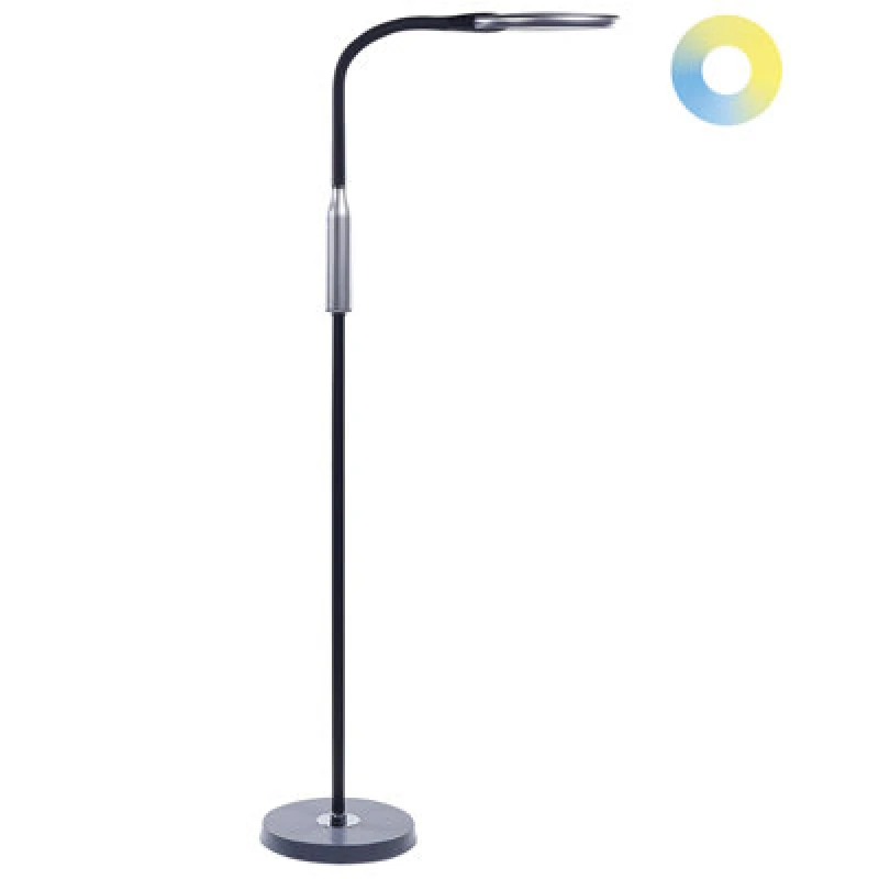 Image of Beliani LED Floor Lamp Cassiopeia With Dimmer Metal Black