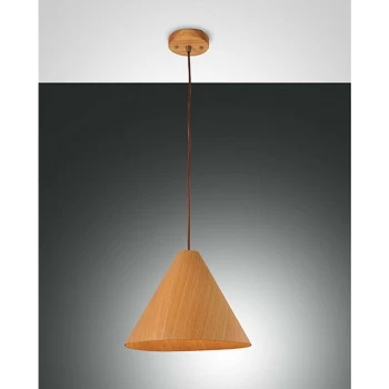 Image of Fabas Luce Lighting - Fabas Luce Esino Dome Pendant Ceiling Lights Oak Glass, E27