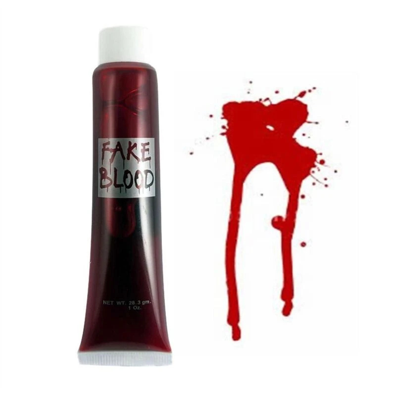 Image of Shatchi 6Pcs 28ml Fake Blood Tube - Halloween Horror Makeup for Wounds Modeling Face/Body Red unisex