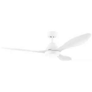 Image of Loops - Remote Control Ceiling Fan & Light Matt White Steel 18W Built in led