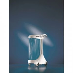 Image of Slingsby Smile White Mobile Sack Holder With Grey Basket 120 Litres 357843