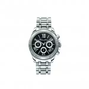 Image of Divine Chrono With Black Dial Silver-Coloured Watch WA0396-201-201