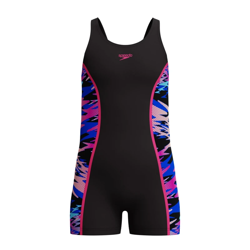 Image of Speedo Kids Hb Legsuit One Piece Swimsuit Anth/Pink female 7-8 (S)