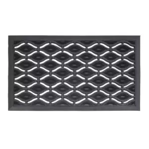 Image of JVL Heavy Duty Ellipse Design Eyes Rubber Floor Door Mat - 40 x 70cm