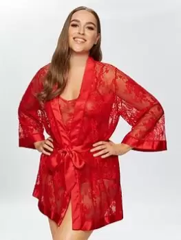 Image of Ann Summers Nightwear & Loungewear The Dark Hours Robe - Bright Red, Bright Red Size M Women