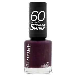 Image of Rimmel Nail Polish 60 Second Black Cherries 8ml Purple