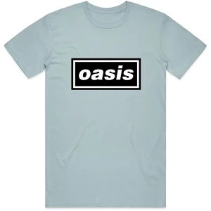 Image of Oasis - Decca Logo Unisex Medium T-Shirt - Blue