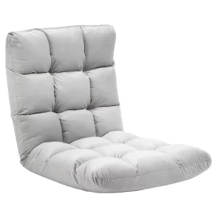 Image of HOMCOM Folding Lazy Floor Sofa Chair Lounge Seat Gaming Couch Bed for Living Room, Home Office, Balcony, Grey