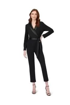 Image of Crepe Tuxedo Jumpsuit