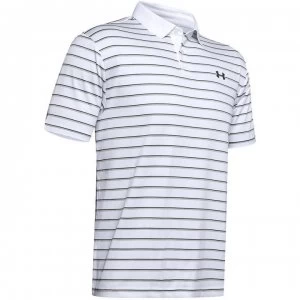 Image of Urban Armor Gear Performance Striped Golf Polo Shirt Mens - White
