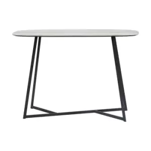Image of Olivia's Roma Oak Veneer and Metal Console Table in Grey & Black