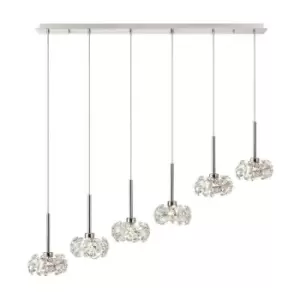 Image of Luminosa Lighting - Luminosa , 6 Light G9 2m Linear Pendant With Polished Chrome And Crystal Shade