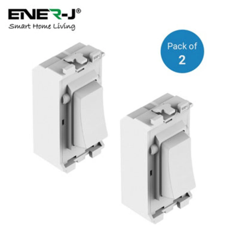 Image of Ener-J Ener - J Wireless Kinetic 1 Gang Grid Switch Pack Of 2 No Battery Rf433Mhz White