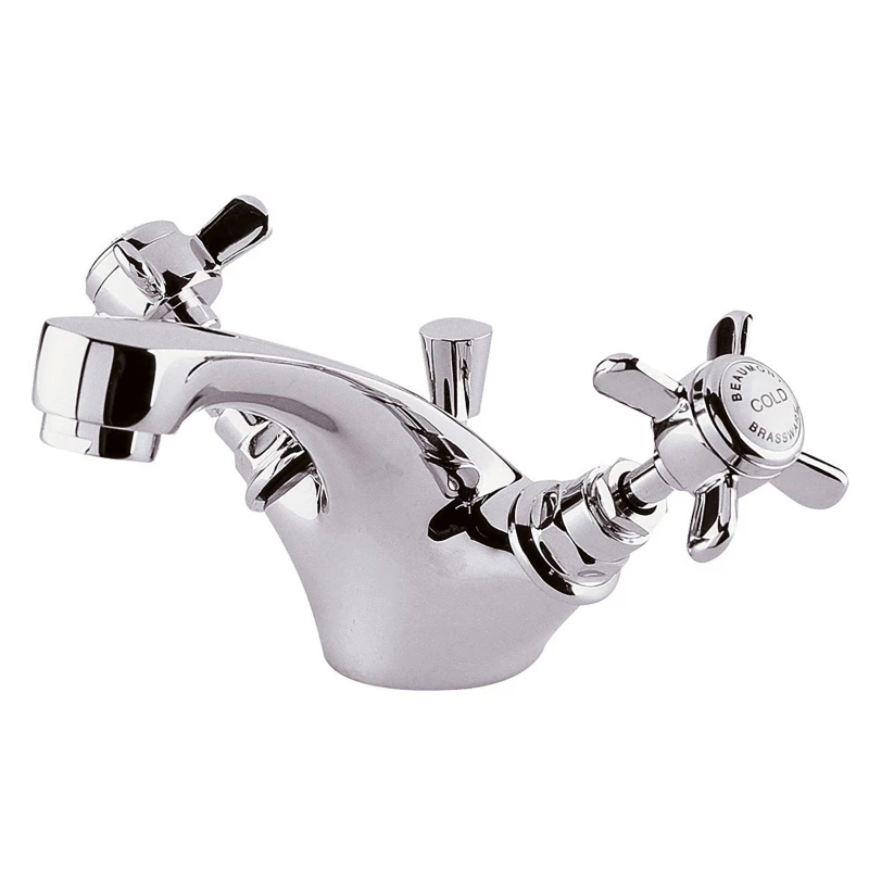 Image of Balterley Traditional Crosshead Mono Basin Tap Pop Up Waste Chrome Silver