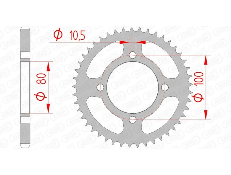 Image of AFAM Steel Standard Rear Sprocket 14213 - 428