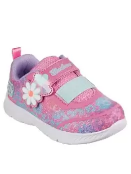 Image of Skechers Girls Comfy Flex 2.0 Floral Print Trainer, Pink, Size 11 Younger