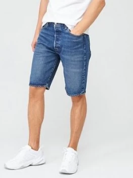 Image of Levis 501 Hemmed Denim Shorts - Pate, Pate, Size 31, Men