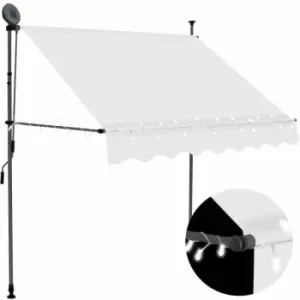 Image of Manual Retractable Awning with LED 200cm Cream Vidaxl Cream