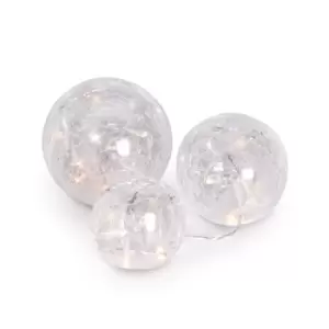 Image of Fairy Light Crackle Glass Orbs - Set of 3 M&amp;W