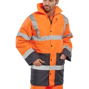 Image of BSeen Hi Vis Heavyweight Two Tone Traffic Jacket Large OrangeNavy Ref