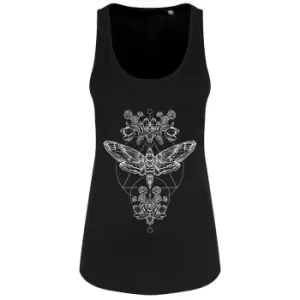 Image of Grindstore Ladies/Womens Death Head Moth Floaty Tank (Medium (UK 10-12)) (Black)