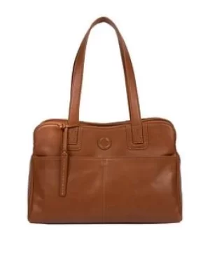 Image of Pure Luxuries London Vintage Dark Tan 'Beacon' Leather Handbag