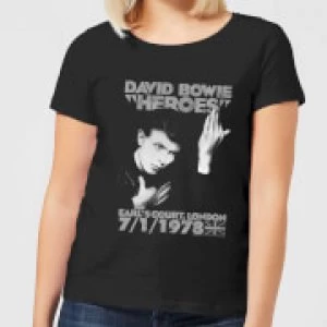 Image of David Bowie Heroes Earls Court Womens T-Shirt - Black - 4XL