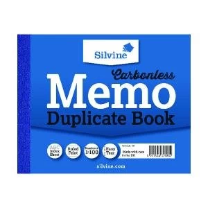 Image of Silvine Carbonless Duplicate Memo Book 102x127mm Pack of 12 703-T