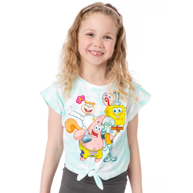 Image of Spongebob Squarepants Short Sleeved T-Shirt Blue female