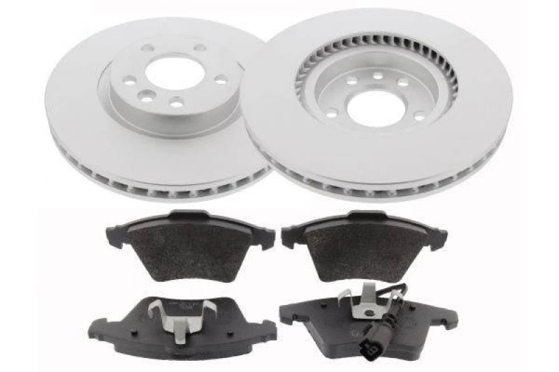 Image of MAPCO 47777HPS Brake disc and pads set Front Axle, Brake Disc Type: Vented, incl. wear warning contact, with anti-squeak plate Brake Set,disc brakes