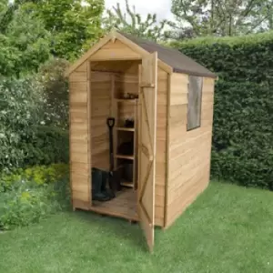 Image of 6X4 Apex Pressure Treated Overlap Green Wooden Shed With Floor - Assembly Service Included