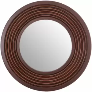 Image of Oval Wall Mirror/ Brown Mirrors For Bathroom / Bedroom / Garden Walls Fancy Wall Mounted Mirrors For Hallway With Gold And Brown Finish 102 x 6 x 102