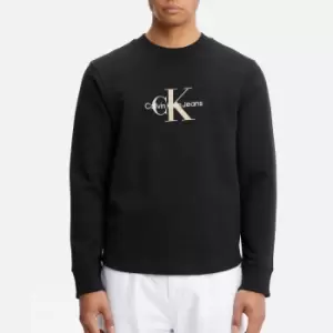 Image of Calvin Klein Jeans Mens Archival Monologo Waffle Long Sleeve T-Shirt - Ck Black - S