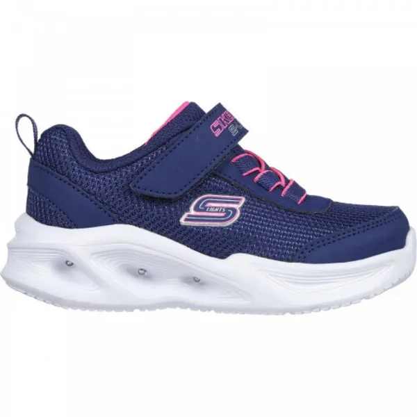 Image of Skechers Girls Sola Glow Lightweight Trainers UK Size 5 (EU 22) NAVY SKE2214-NVY-5