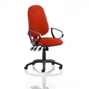 Image of Eclipse XL Lever Task Operator Chair Bespoke With Loop Arms In Orange