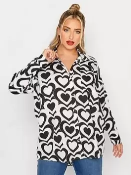 Image of Yours Retro Heart Shirt - White, Size 18, Women