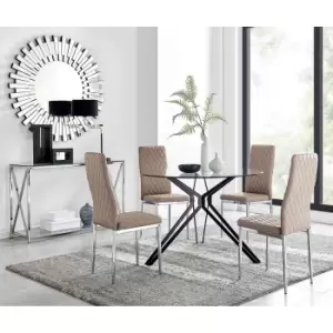 Image of Furniture Box Cascina Dining Table and 4 Cappuccino Milan Chairs
