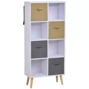 Image of Homcom 123X55Cm Tall Freestanding 8 Cube Storage Cabinet Unit With 4 Drawers White