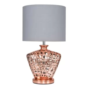 Image of Kalvin Table Lamp in Copper with Grey Shade