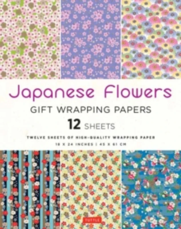 Image of Japanese Flowers Gift Wrapping Papers - 12 sheets : 18 x 24" (45 x 61 cm) Wrapping Paper Paperback / softback